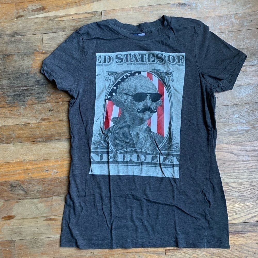 H&M Divided T-shirt cap sleeves dollar bill XS